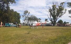 La aeronave descendi&oacute; esta tarde en el predio del hospital