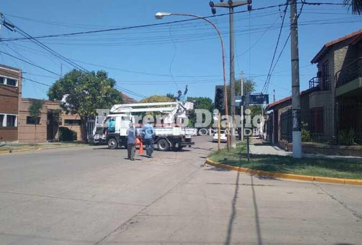 Personal de la EPE en Belgrano y Colón