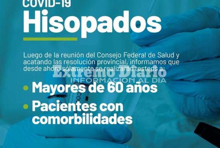 Imagen de COVID-19: Información importante sobre operativo de hisopados