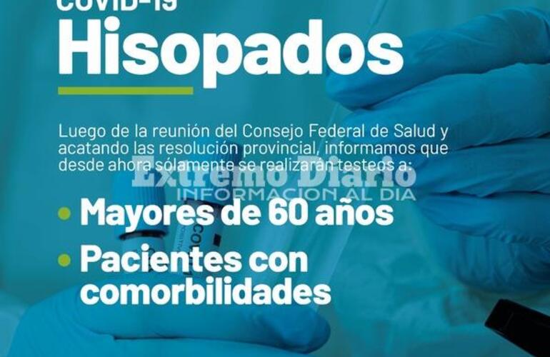 Imagen de COVID-19: Información importante sobre operativo de hisopados