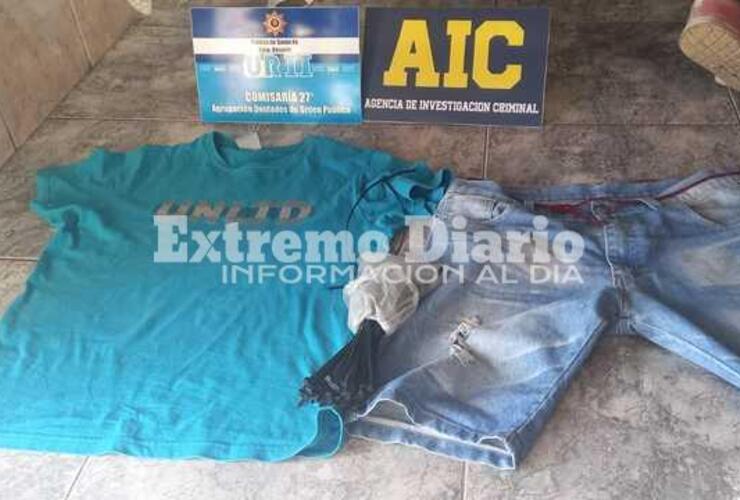 Prendas secuestradas en el allanamiento del sábado