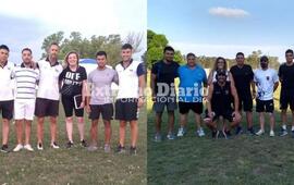 El secretario de Deportes junto a profesores de ambos clubes