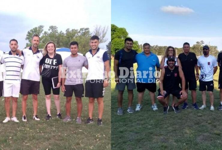 El secretario de Deportes junto a profesores de ambos clubes