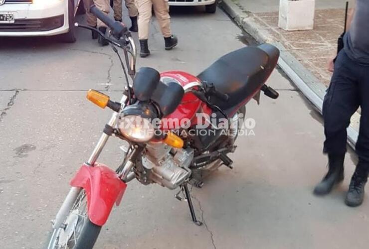 Una de las motos secuestradas en la tarde de ayer