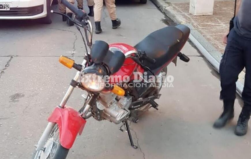 Una de las motos secuestradas en la tarde de ayer