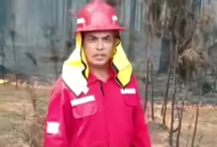 Santos Mendez, jefe del cuerpo activo Bomberos Virasoro