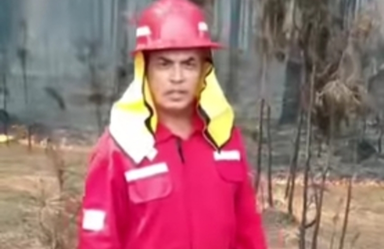 Santos Mendez, jefe del cuerpo activo Bomberos Virasoro