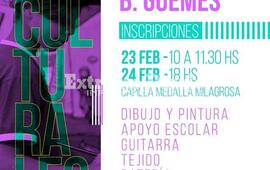 Imagen de Ma&ntilde;ana: Inscripci&oacute;n a los Talleres en el Barrio G&uuml;emes