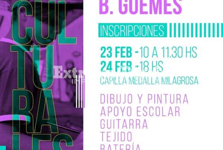 Imagen de Mañana: Inscripción a los Talleres en el Barrio Güemes