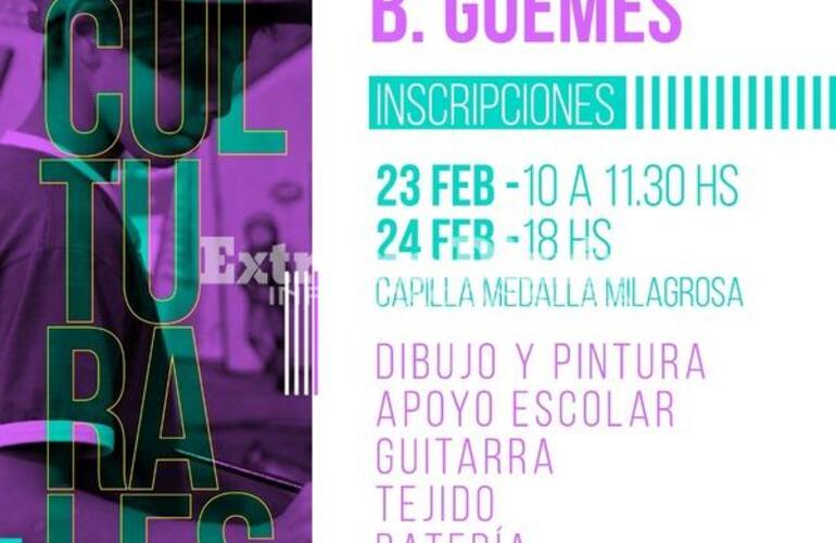 Imagen de Mañana: Inscripción a los Talleres en el Barrio Güemes