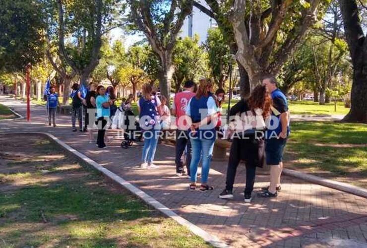 La concentración se realizó en la Plaza 9 de Julio