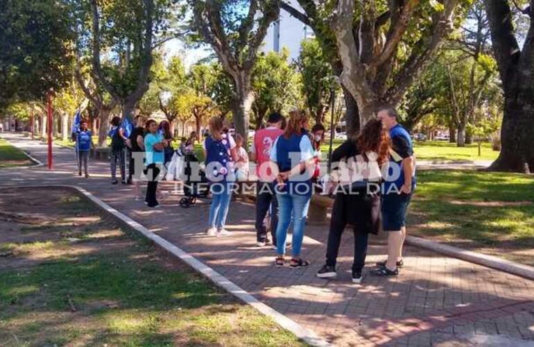 La concentración se realizó en la Plaza 9 de Julio