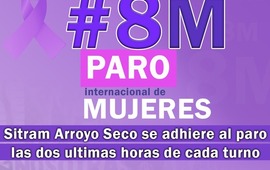 Imagen de SITRAM Arroyo Seco se adhiere al paro internacional de mujeres