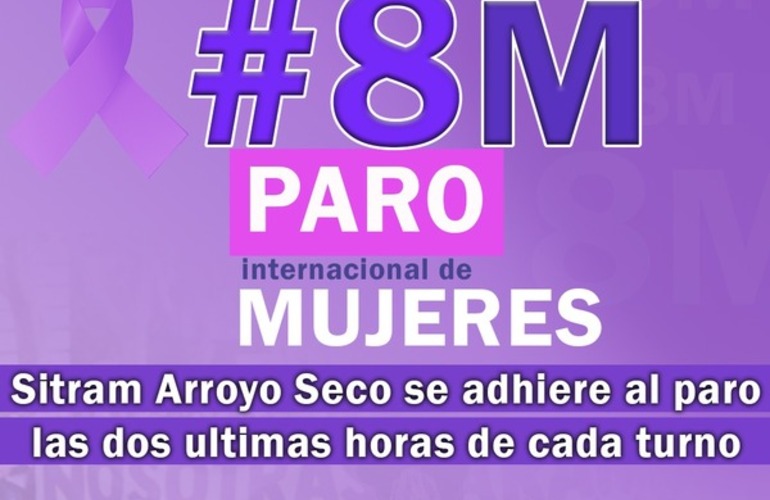 Imagen de SITRAM Arroyo Seco se adhiere al paro internacional de mujeres