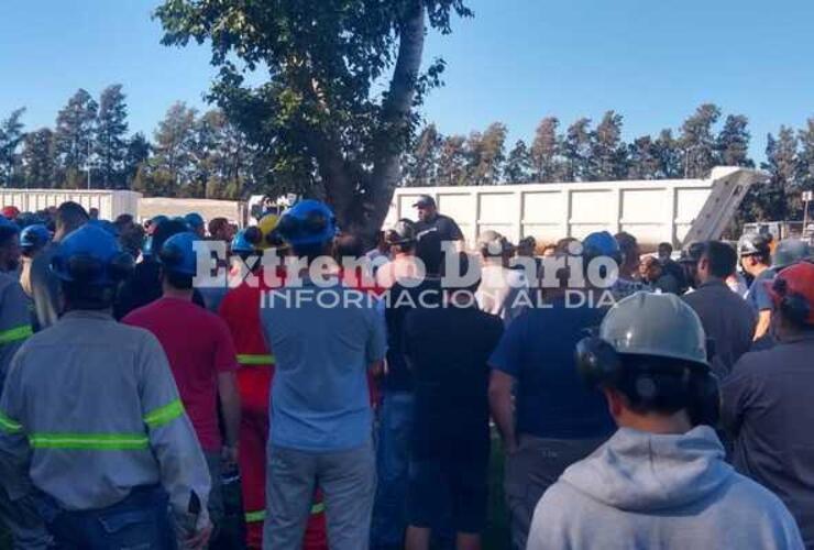 Trabajadores fueron convocados esta mañana en Portería 1