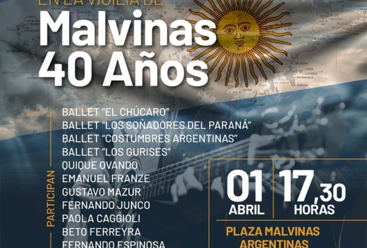 Imagen de Festival Cultural en la vigilia de Malvinas, 40 años