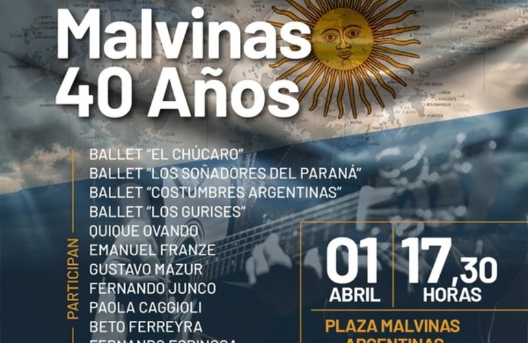 Imagen de Festival Cultural en la vigilia de Malvinas, 40 años