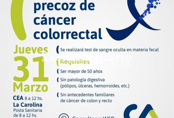 Imagen de Jornada de detecci&oacute;n precoz de c&aacute;ncer colorrectal en Alvear