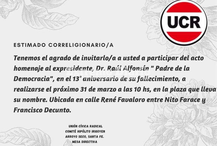 Imagen de Acto homenaje al expresidente Dr. Raúl Alfonsín