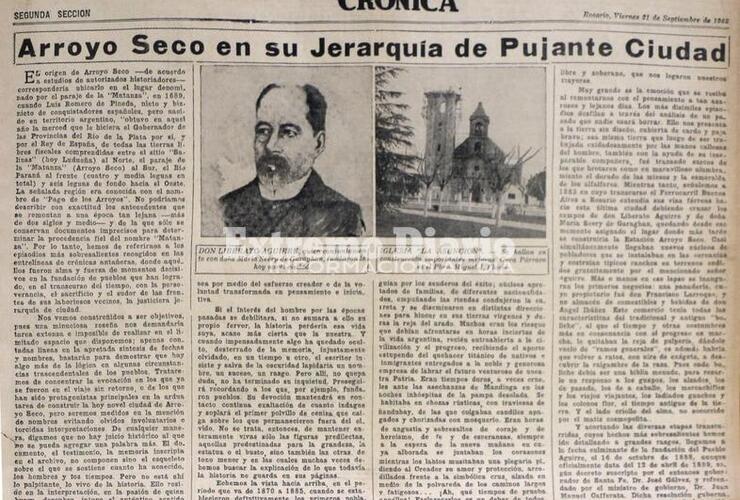 Imagen de El 12 de abril de 1889 se reconoció oficialmente a Pueblo Aguirre