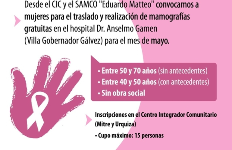 El l&iacute;mite de inscripciones es de 15 mujeres.