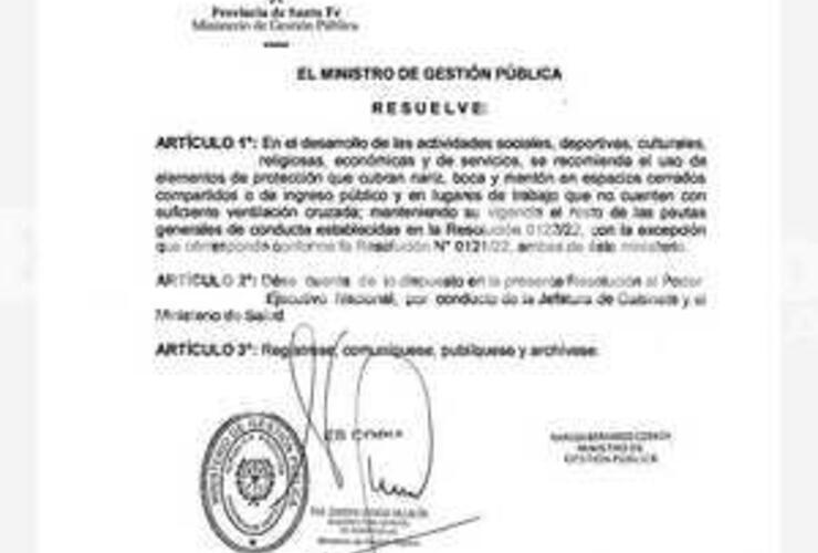 Imagen de La Comuna de Fighiera informó sobre el uso no obligatorio del barbijo