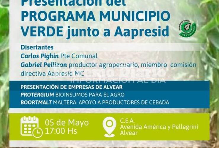 Imagen de Alvear: Presentación del programa "Municipio Verde"