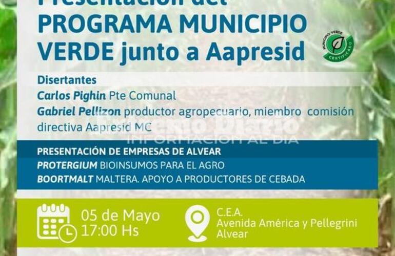 Imagen de Alvear: Presentaci&oacute;n del programa "Municipio Verde"