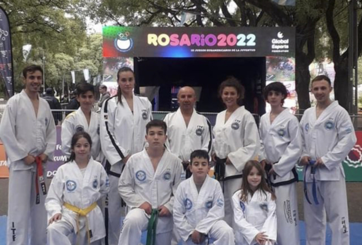 Imagen de El taekwondo de A.S.A.C. realizó una exhibición en los Juegos Suramericanos de Rosario 2022.