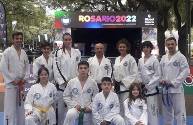 Imagen de El taekwondo de A.S.A.C. realizó una exhibición en los Juegos Suramericanos de Rosario 2022.