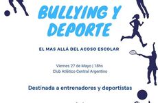 Imagen de El 27/05 en Central Argentino, charla informativa sobre Bullying y Deporte, destinada a Entrenadores/as y Deportistas.