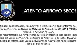 Imagen de Tienen permiso municipal y venden a nombre del Centro de Veteranos de Malvinas