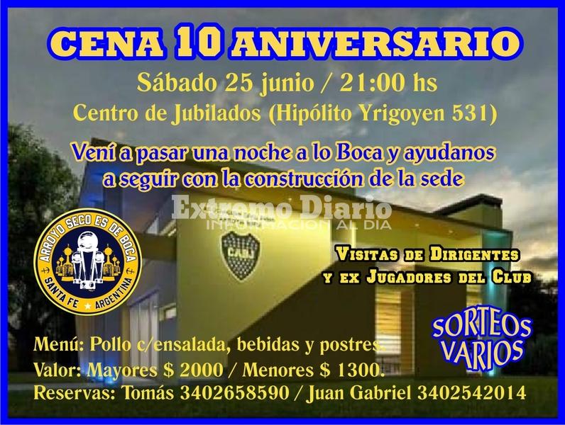 Imagen de La pe&ntilde;a "Arroyo Seco es de Boca" realizar&aacute; una cena por su 10&deg; aniversario