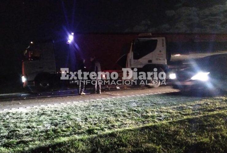 Imagen de Choque entre camiones por autopista