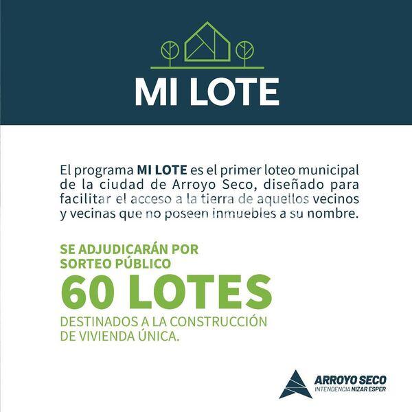 Imagen de Programa Mi Lote: Primer loteo municipal de Arroyo Seco