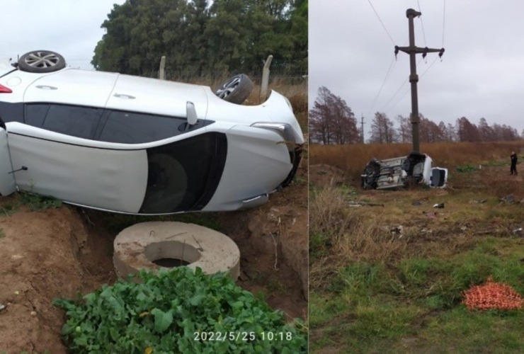 Imagen de Desbarataron una fiesta en un campo: conductor huyó en un auto y volcó