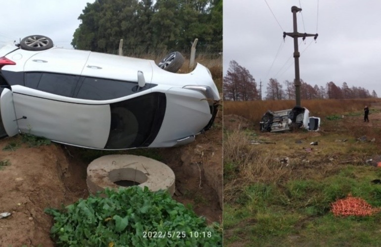 Imagen de Desbarataron una fiesta en un campo: conductor huyó en un auto y volcó