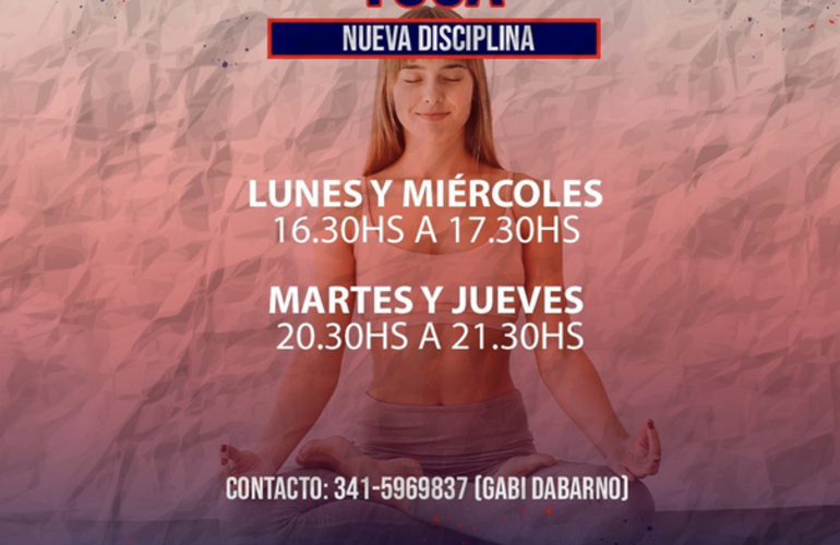 Imagen de Talleres incorpora clases de Yoga, a cargo de la profesora Gabriela Dabarno.