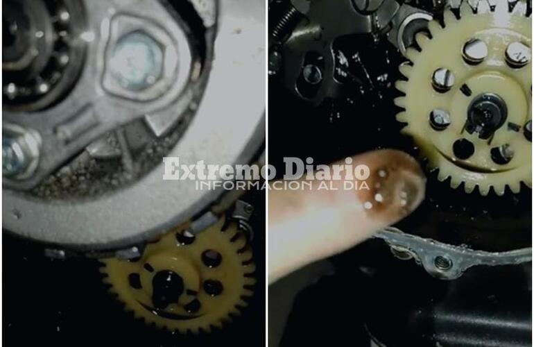 Imagen de Denuncia que despu&eacute;s de retirar la moto, se encontr&oacute; con az&uacute;car en el motor