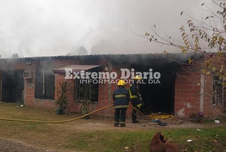 Punta del Este en Barrio Playa Hermosa. El fuego arrasó con todo lo que había en este domicilio