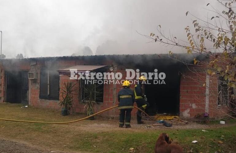 Punta del Este en Barrio Playa Hermosa. El fuego arrasó con todo lo que había en este domicilio