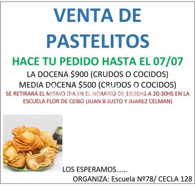 Imagen de Venta de pastelitos organizada por la Escuela nocturna N&ordm; 78 y el Cecla N&ordm; 128