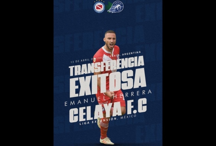 Imagen de Fútbol: Emanuel Herrera, es nuevo jugador del Celaya F.C. de la Liga Expansión de México.