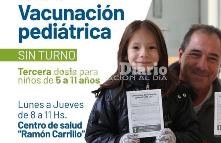 Imagen de Vacunación pediátrica sin turno en el Centro de Salud Ramón Carrillo