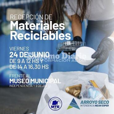 Imagen de Recepción de materiales reciclables frente al Museo