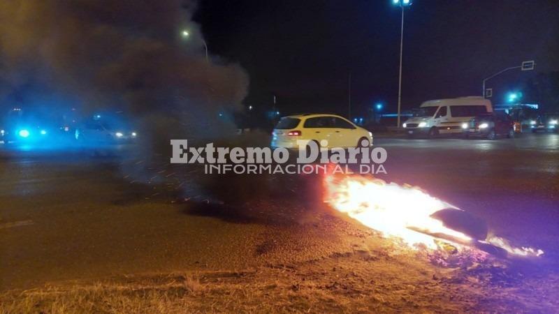 El cruce de la ruta A-012 con la 18, uno de los puntos de conflicto. (R. Lescano)