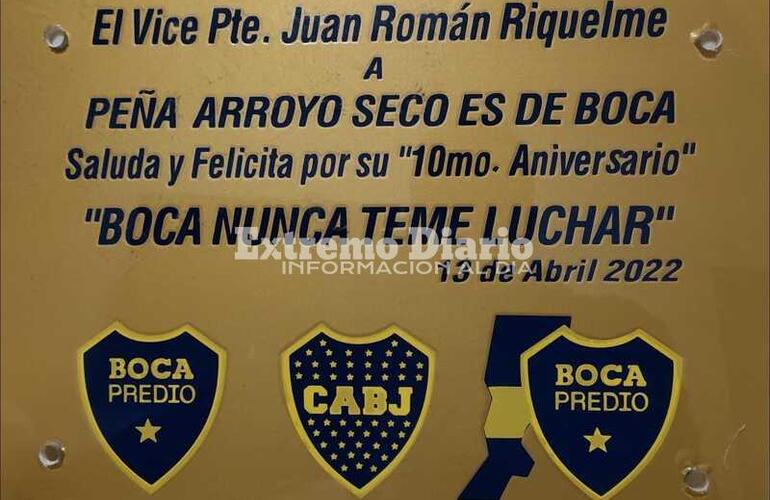 Imagen de Juan Román Riquelme envió una placa a la peña Arroyo Seco es de Boca