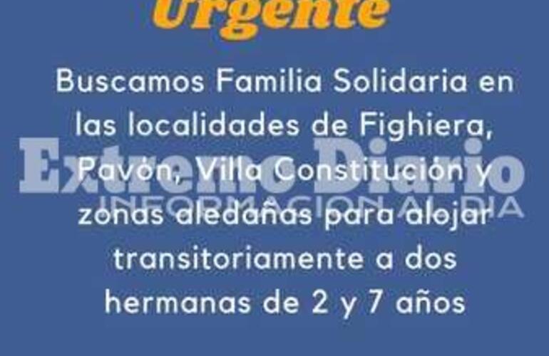 Imagen de Convocatoria urgente de familia solidaria