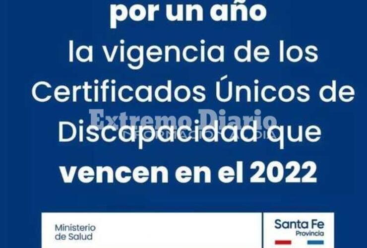 Imagen de Prórroga en el vencimiento de los certificados de discapacidad