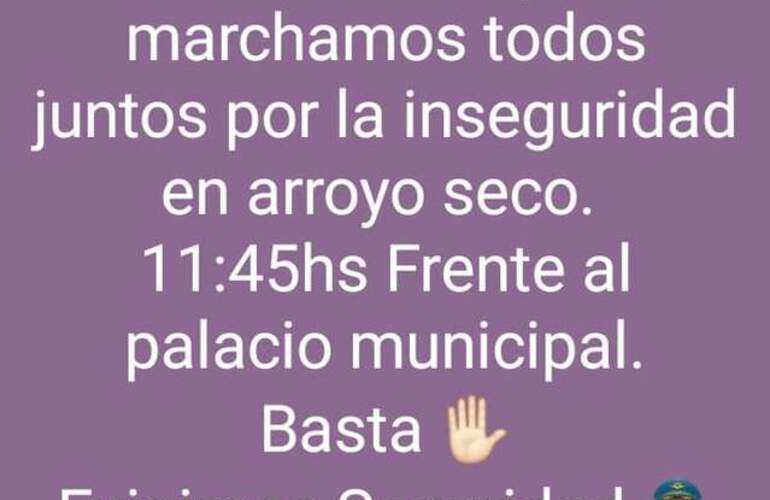 Imagen de Convocan a manifestaci&oacute;n con pedido de m&aacute;s seguridad